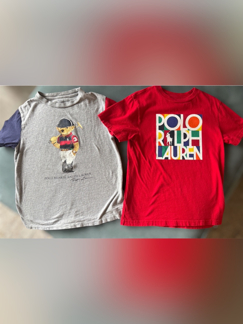 Ralph Lauren Boys T Shirt Bundle Polo Bear & Logo Tees Size 7-8